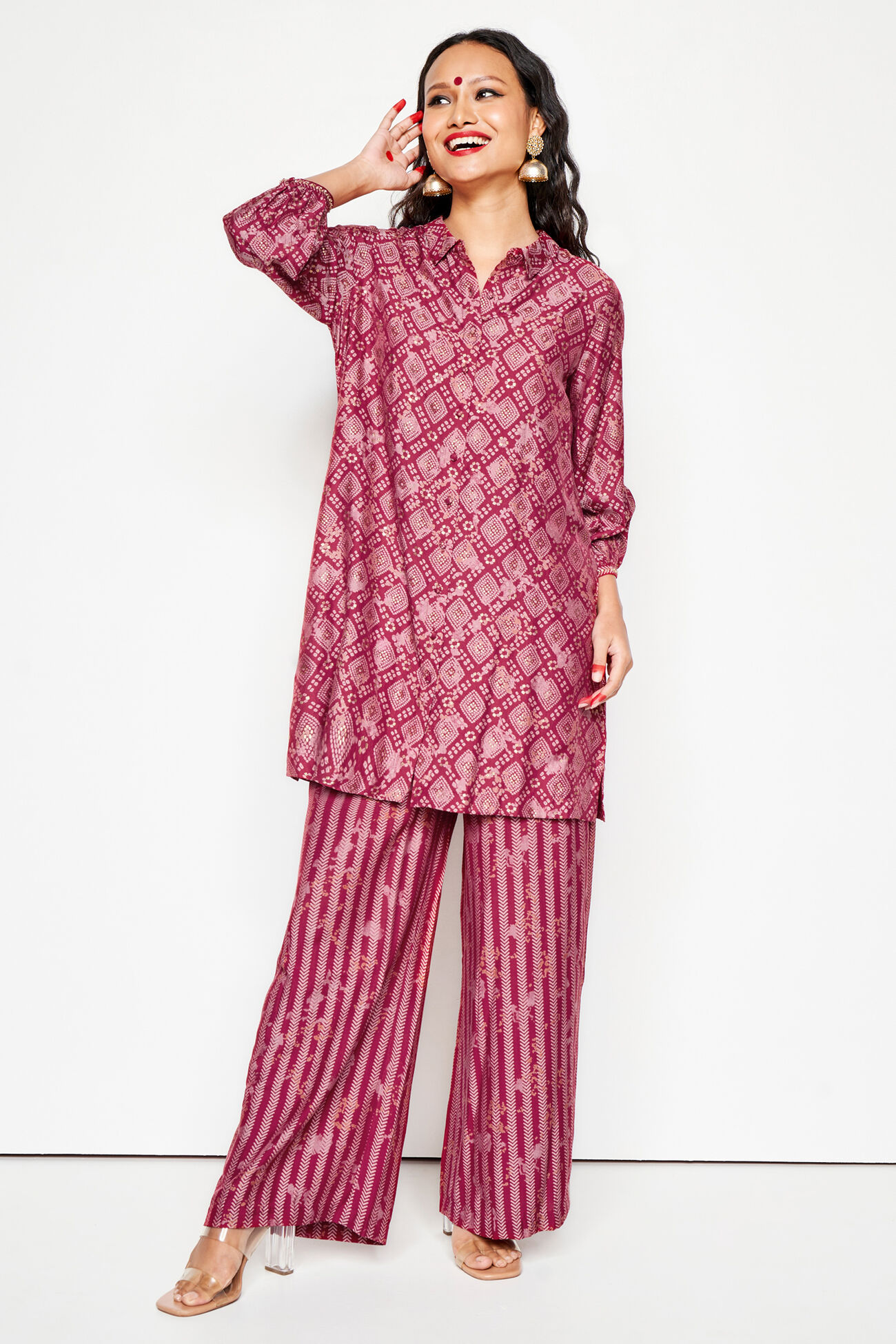 Anokhi Kurta Set, Red, image 1